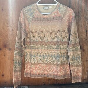 🦋Anthropology🌼Floral🌸Print Crew Neck Long Sleeve Sweater, Size Small
